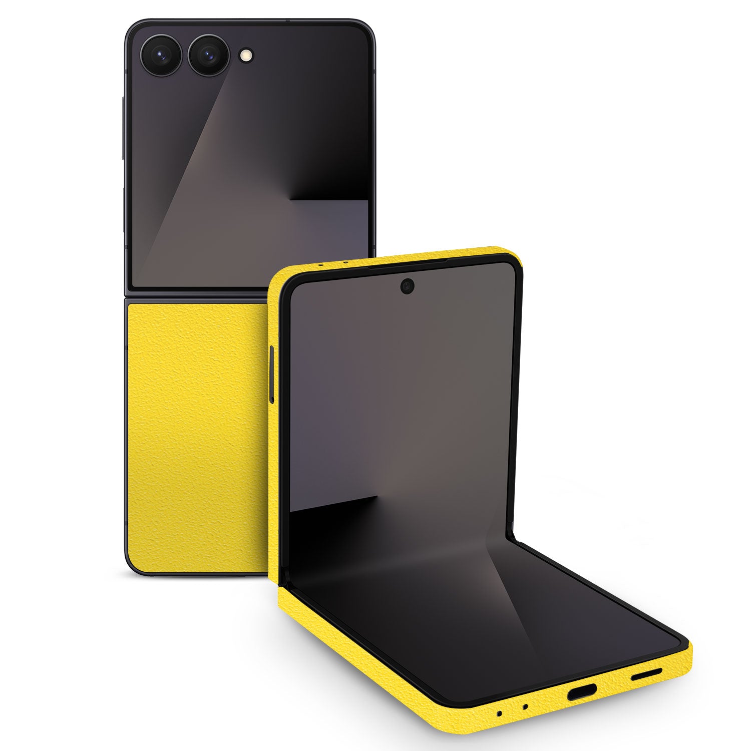 Samsung Galaxy Z Flip 7 textured matt yellow Skins