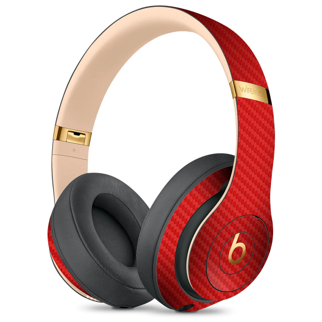 Beats Studio3 Wireless Red Carbon Fibre Skins