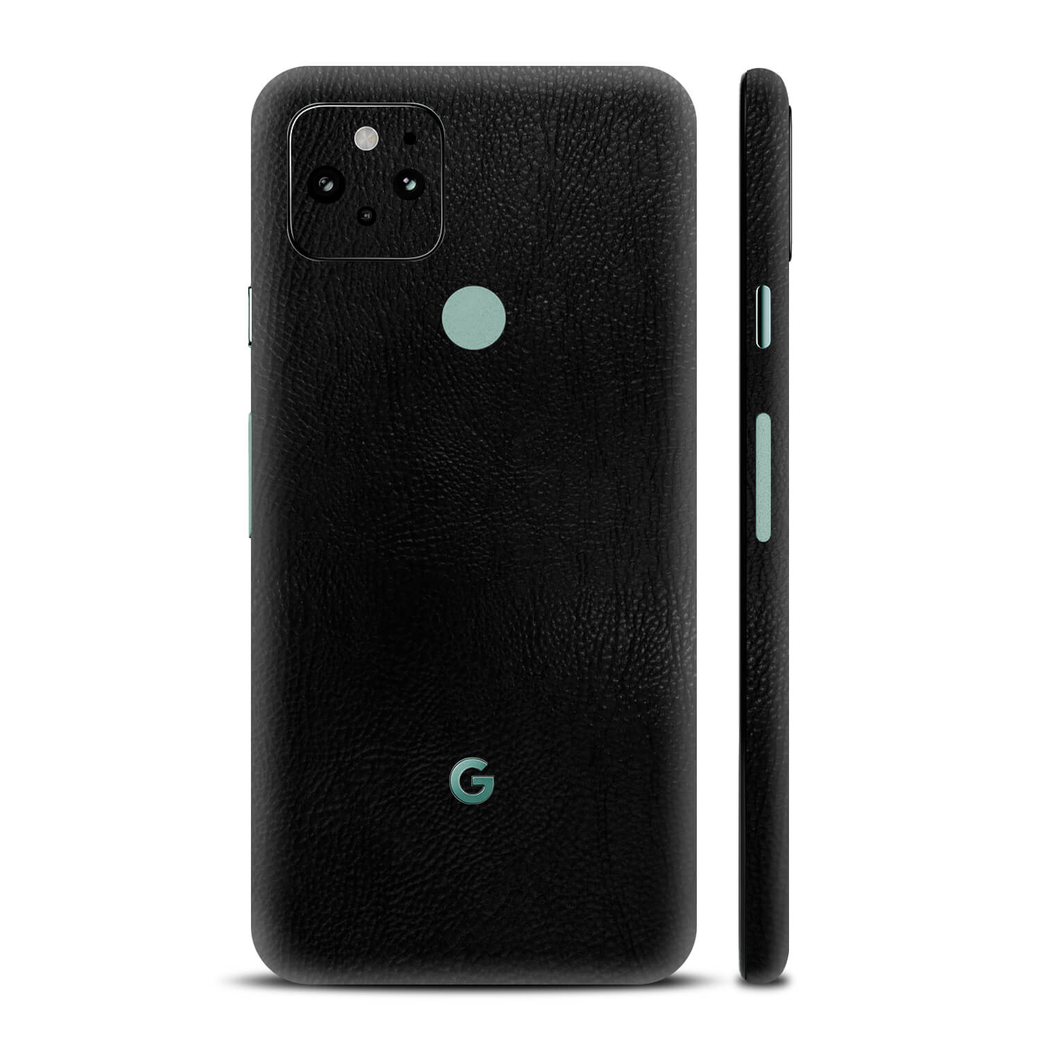 Google Pixel 5 Black Leather Skins