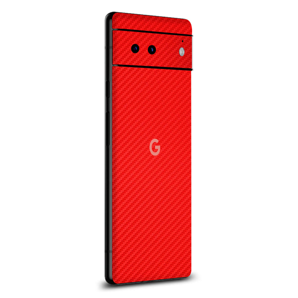 Google Pixel 6 Red carbon fibre skins