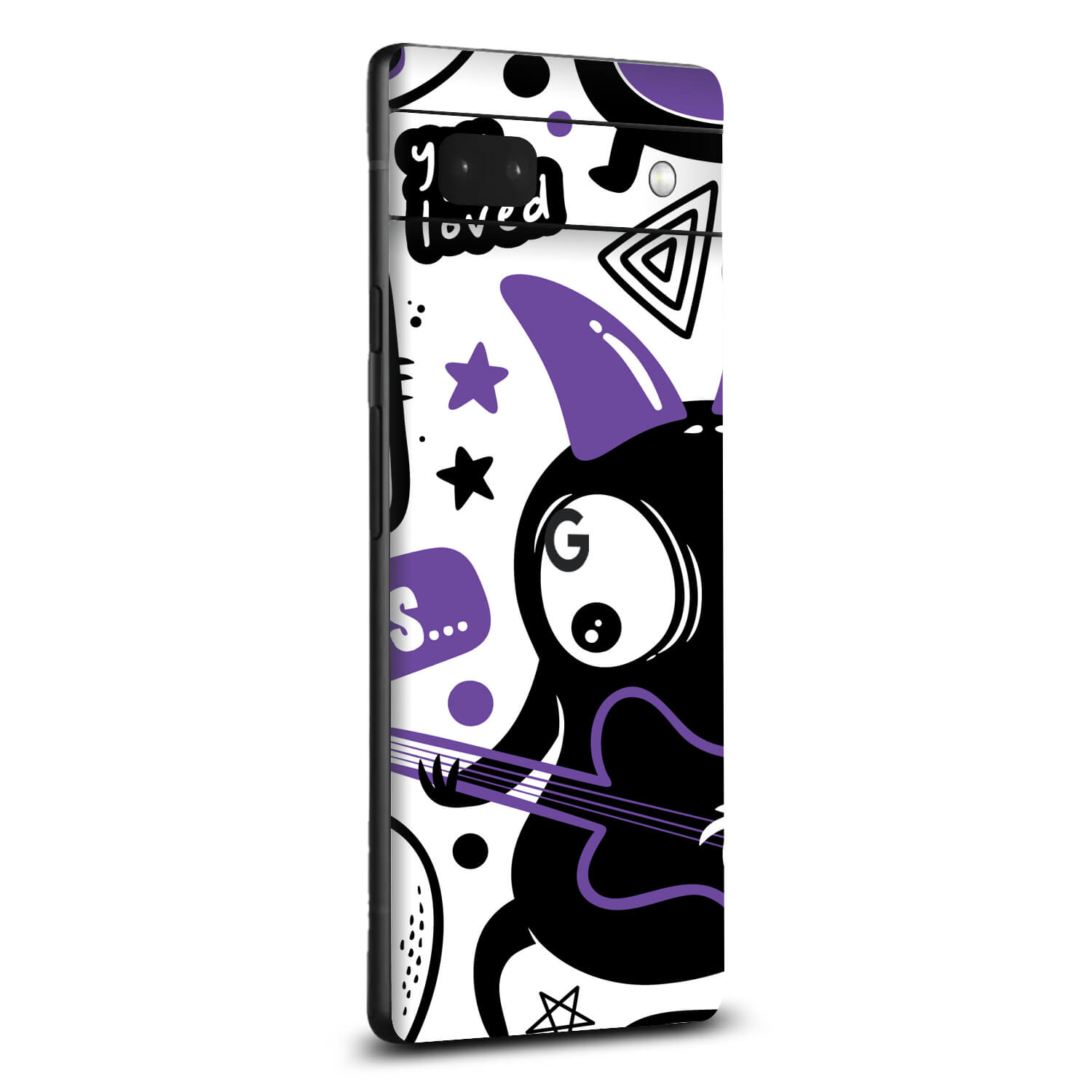 Google Pixel 6a Doodles monster purple skins