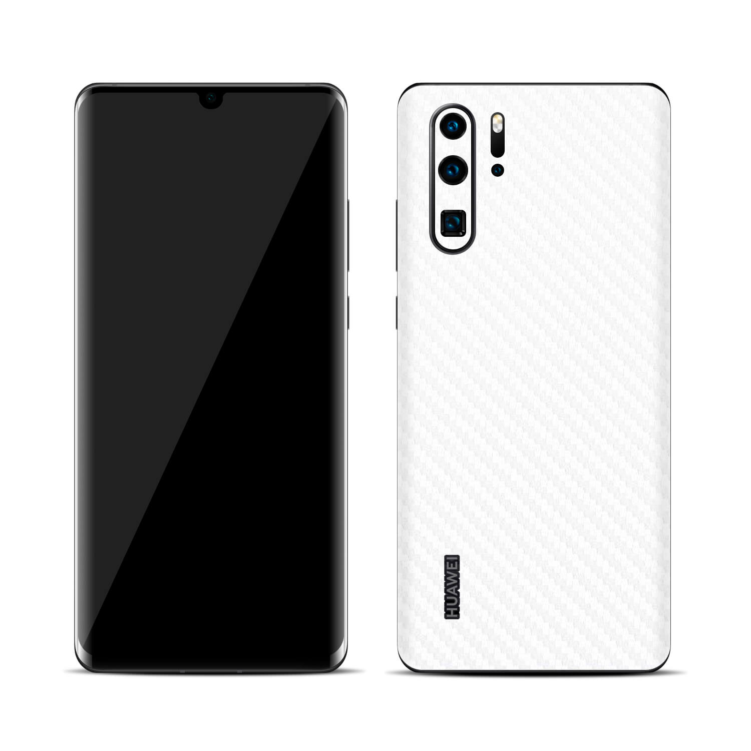 Huawei P30 Pro White Carbon Fibre Skins