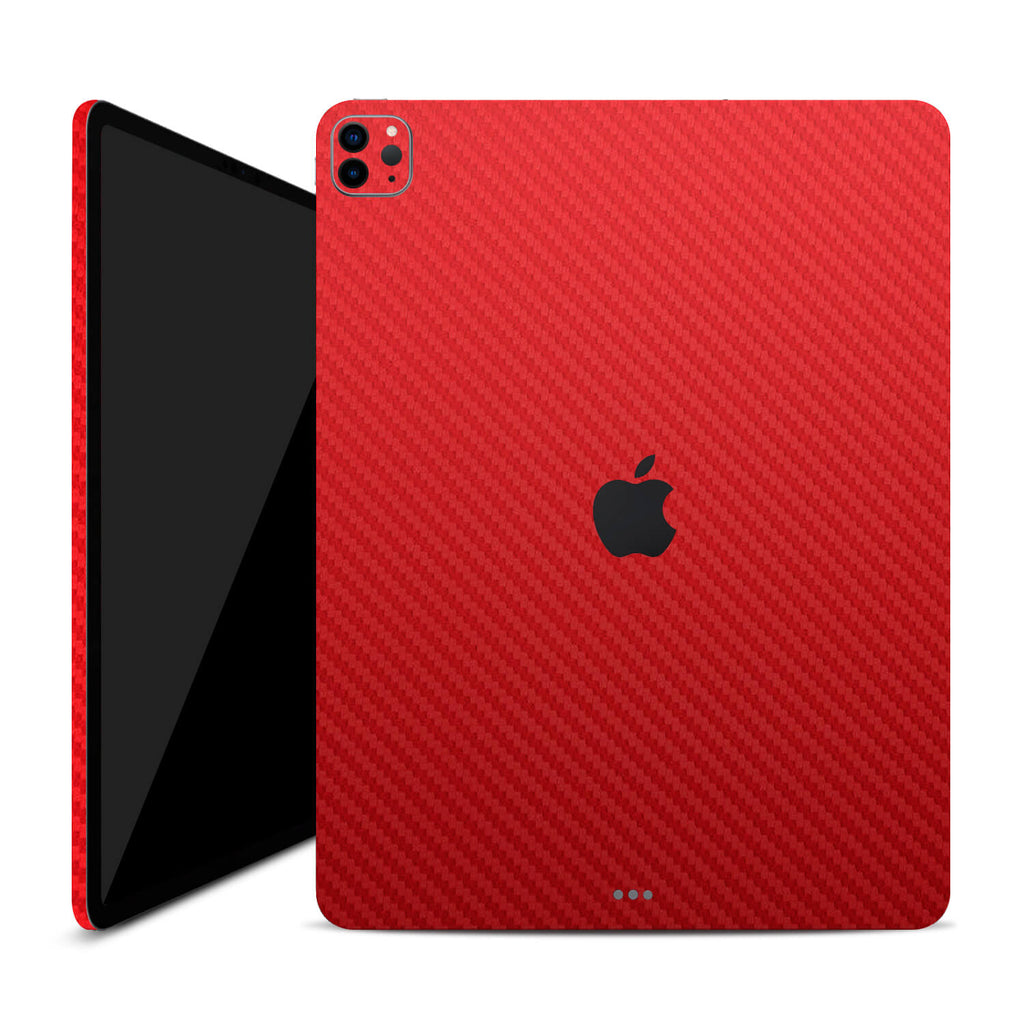 iPad Pro 12.9" (2020, Gen 4) Red Carbon Fibre Skins