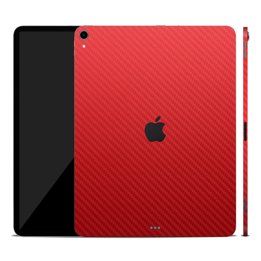 iPad Pro 12.9" (2018, Gen 3) Red Carbon Fibre Skins