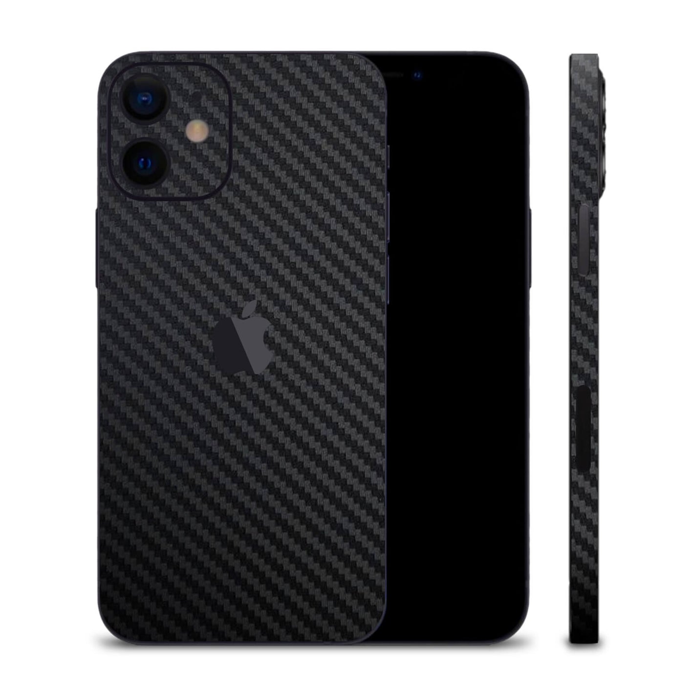 iPhone 12 Black Carbon Fibre Skins