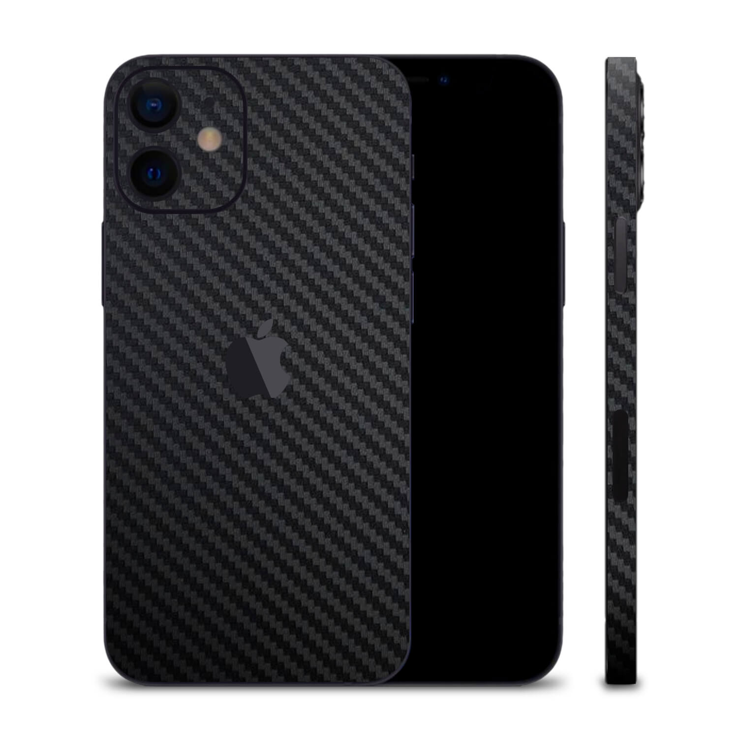 iPhone 12 Black Carbon Fibre Skins