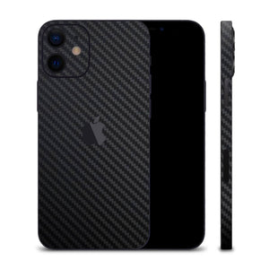 iPhone 12 Black Carbon Fibre Skins