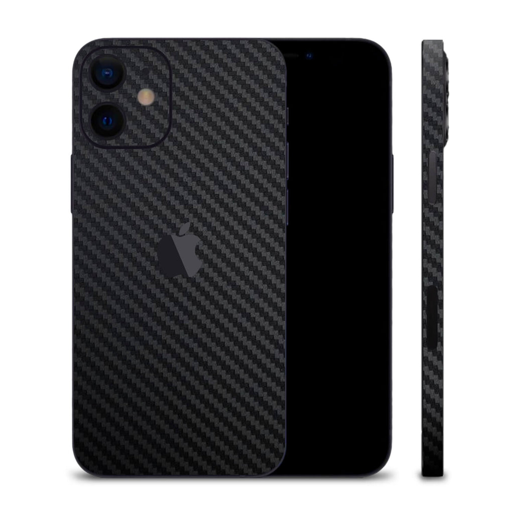 iPhone 12 Black Carbon Fibre Skins