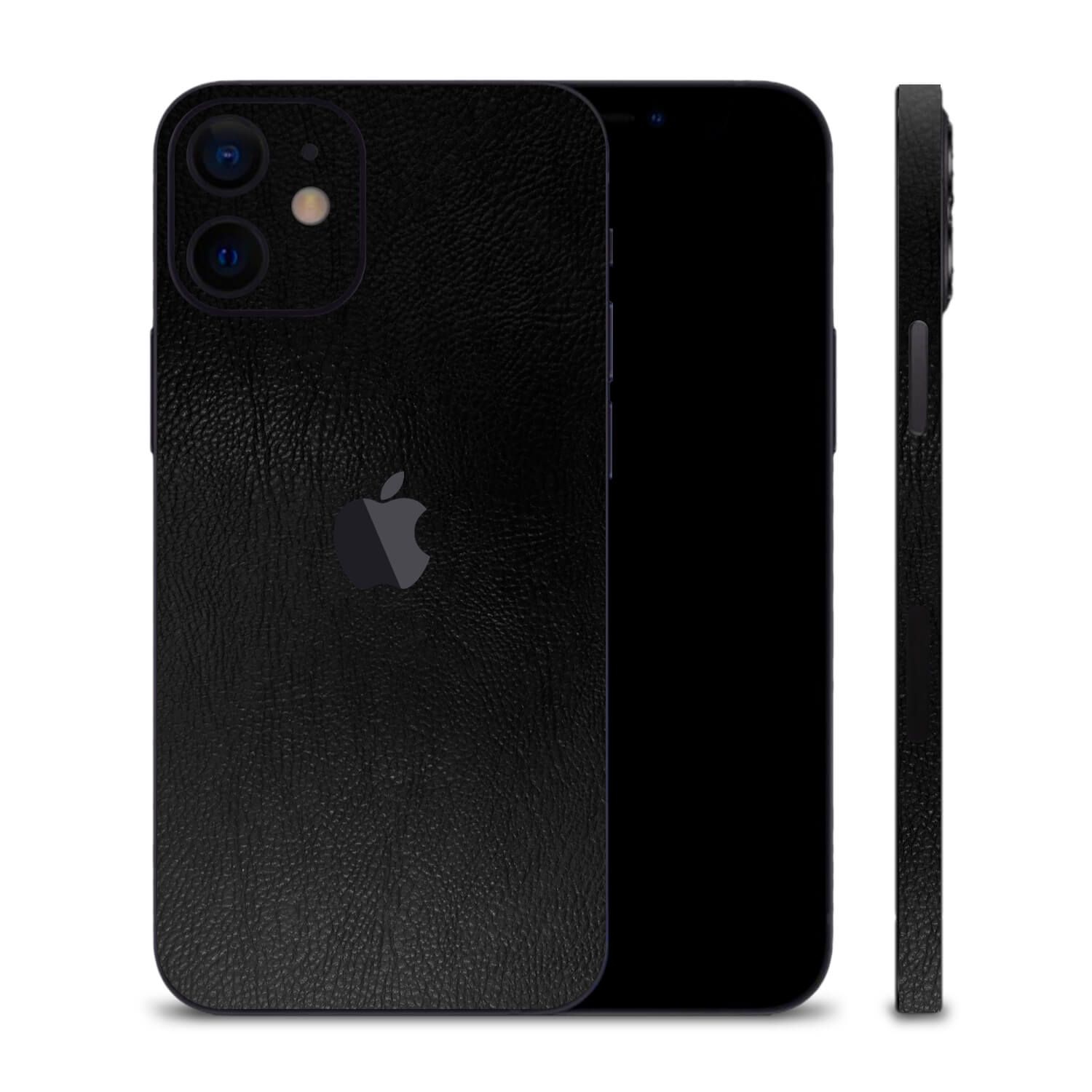 iPhone 12 Black Leather Skins