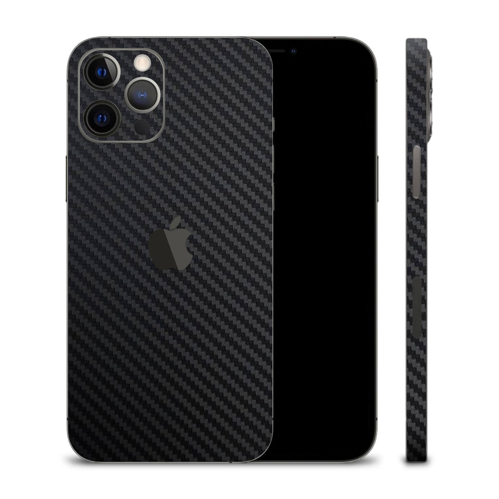 iPhone 12 Pro Black Carbon Fibre Skins