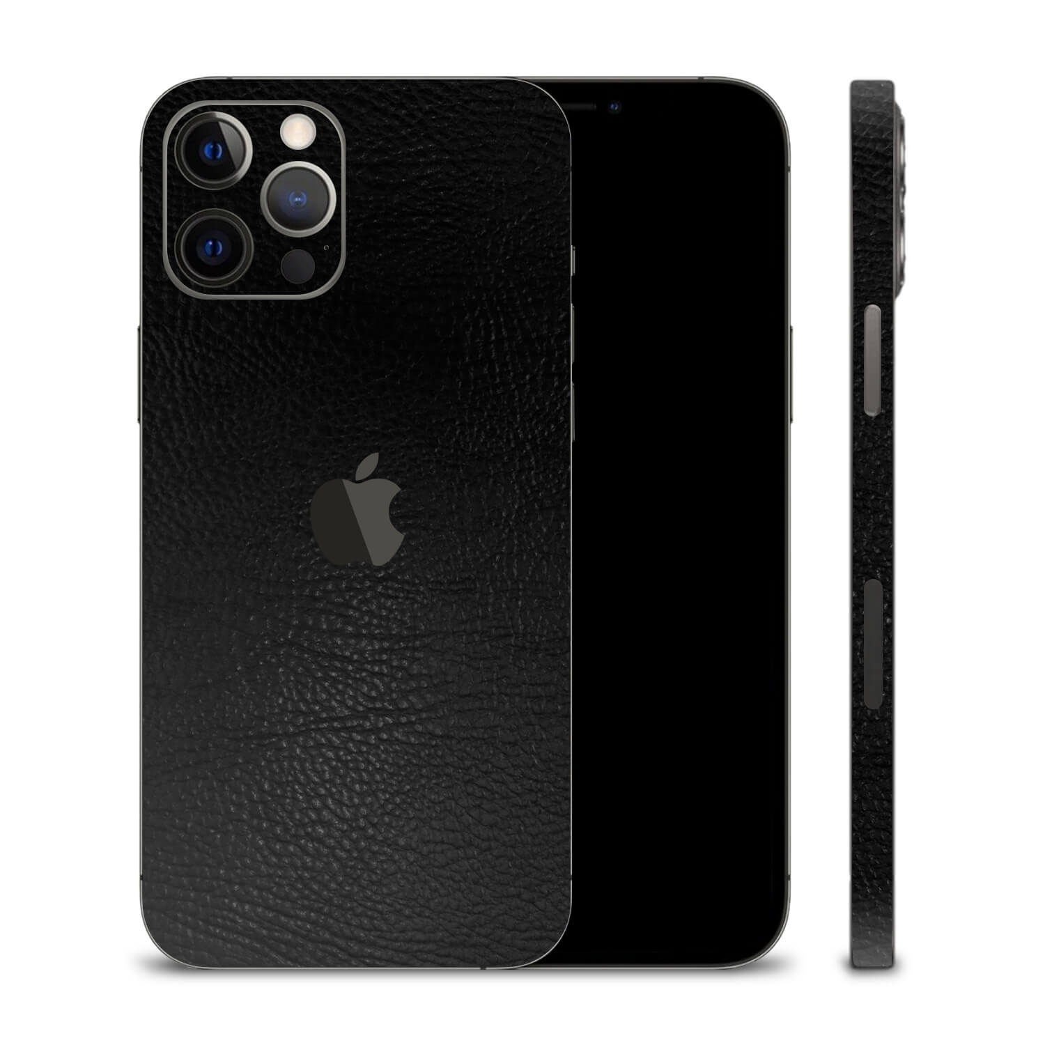 iPhone 12 Pro Black Leaher Skins