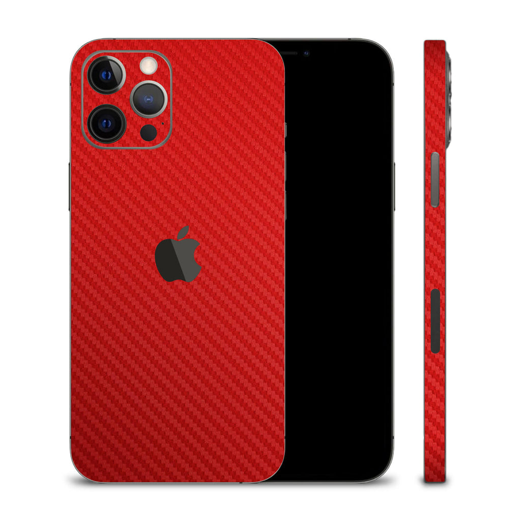 iPhone 12 Pro Red Carbon Fibre Skins
