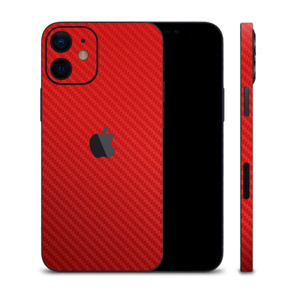 iPhone 12 Mini Red Carbon Fibre Skins