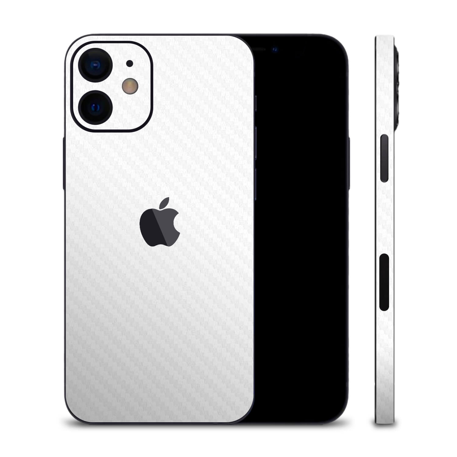 iPhone 12 White Carbon Fibre Skins