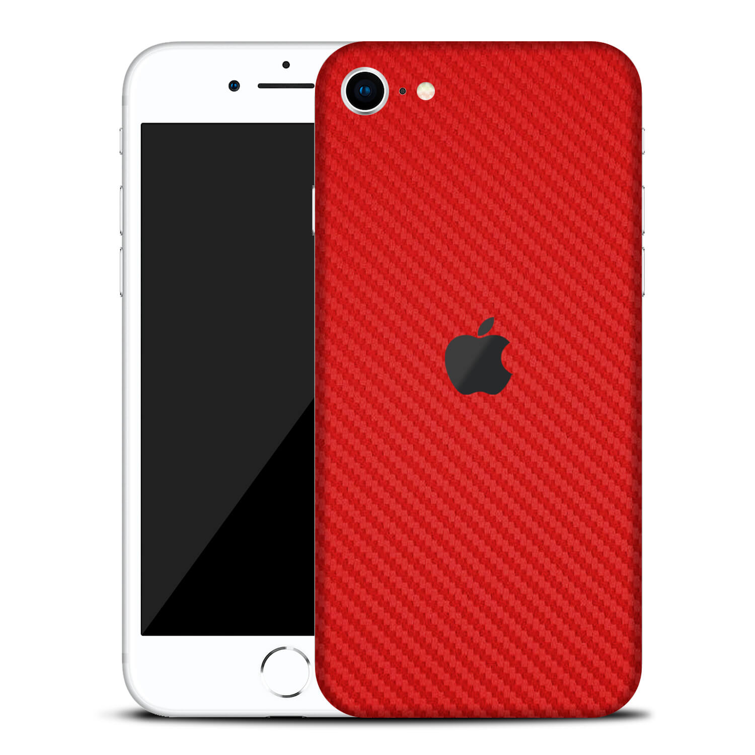 iPhone SE (2020, Gen 2) Red Carbon Fibre Skins