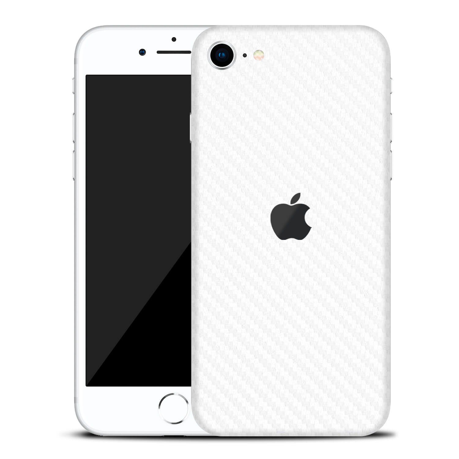 iPhone SE (2022, Gen 3) White carbon fibre skins
