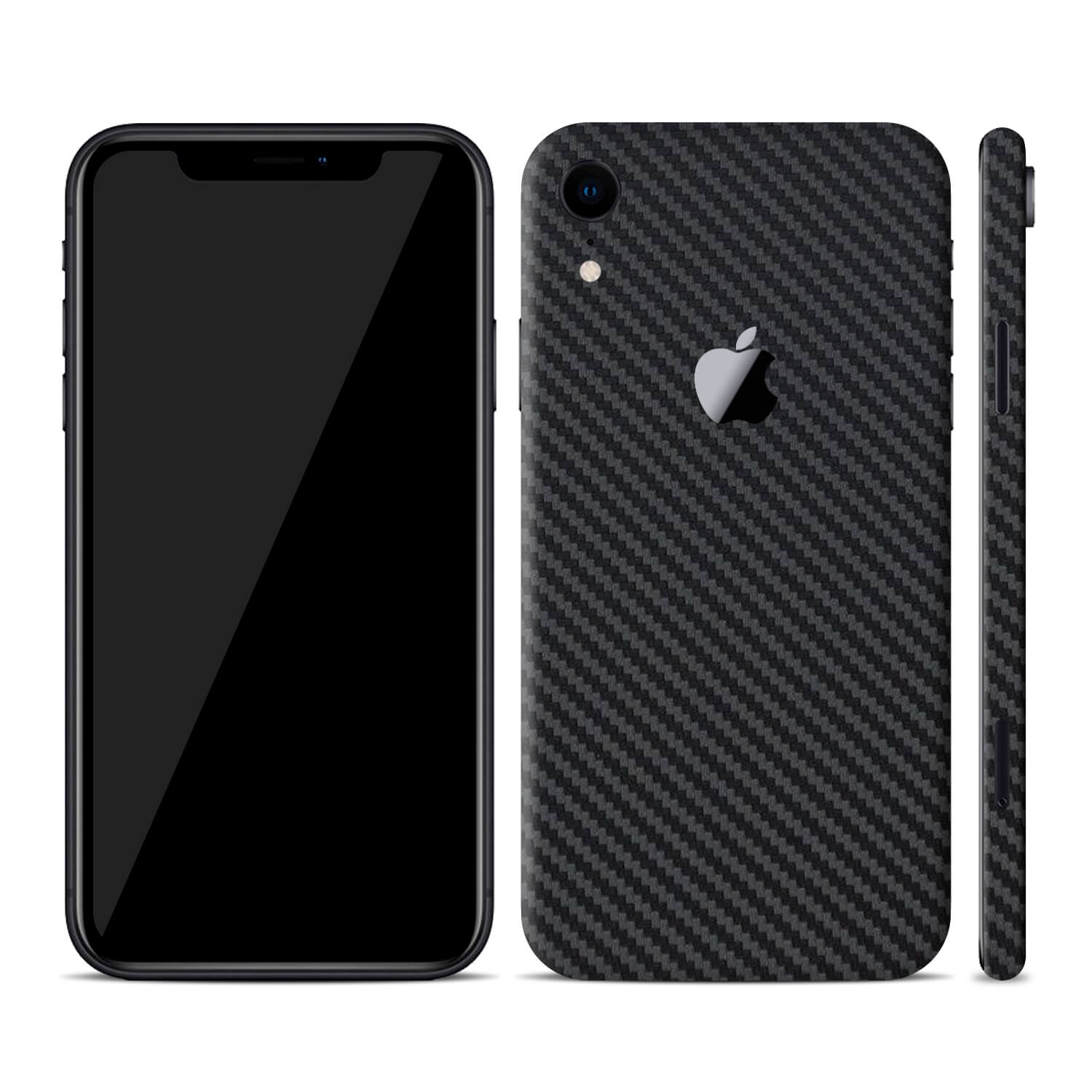 iPhone XR Black Carbon Fibre Skins