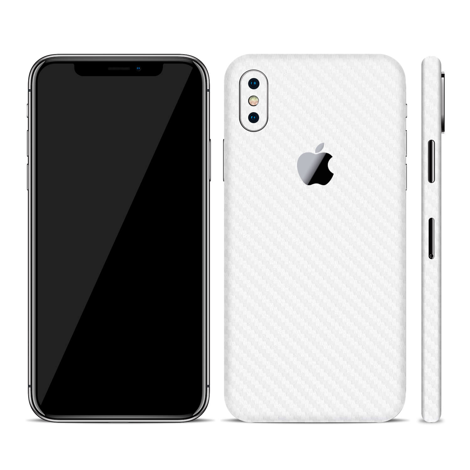 iPhone XS Max White Carbon Fibre Skins