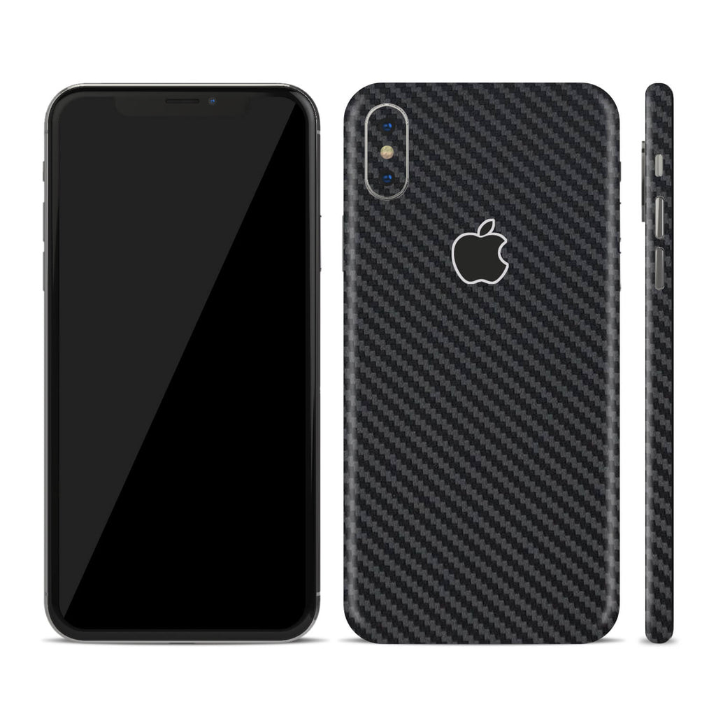iPhone X Black Carbon Fibre Skins