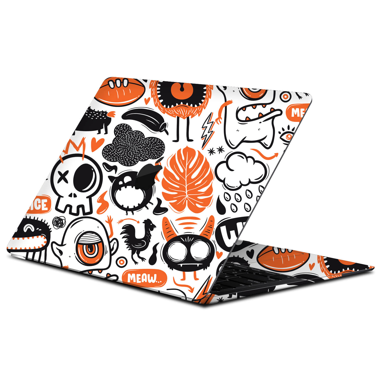 MacBook Air 13.6-inch (2022, M2) Doodles monster orange skins