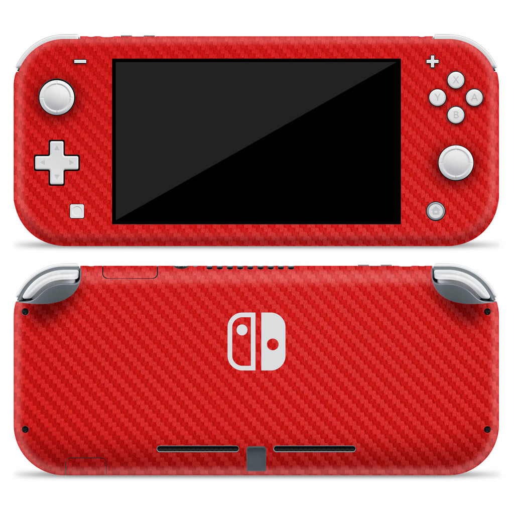 Nintendo Switch Lite Red Carbon Fibre Skins