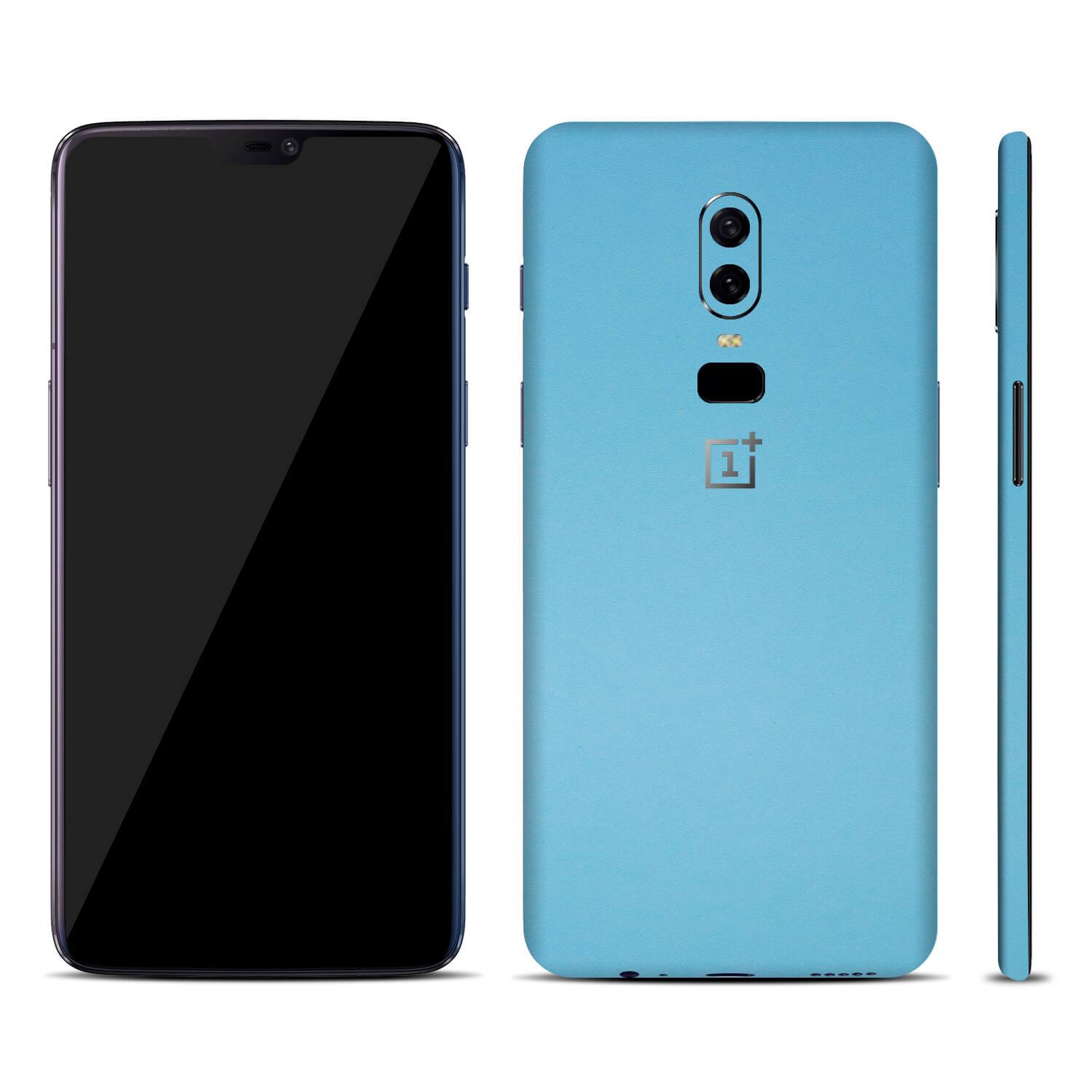 OnePlus 6 Textured Matt Light Blue Skins