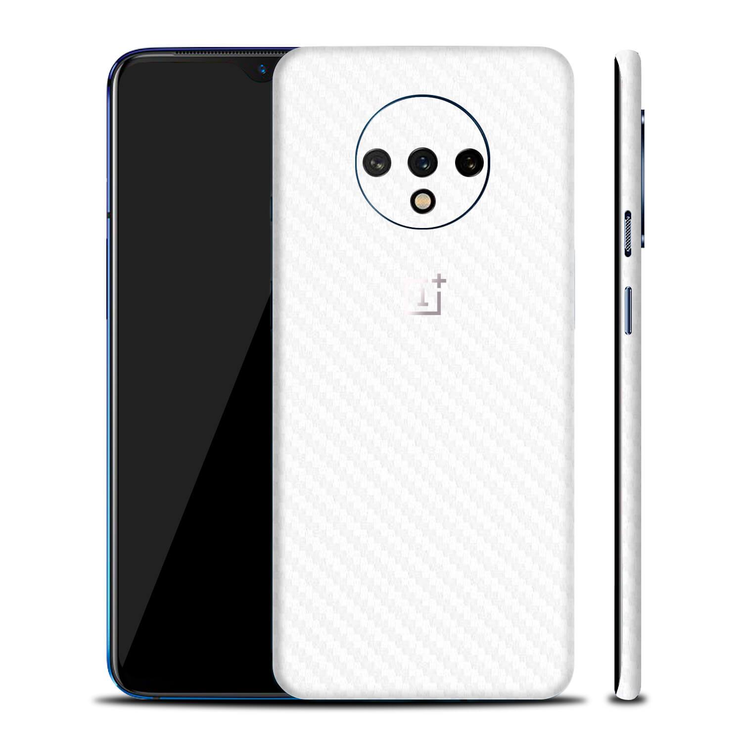 OnePlus 7T White Carbon Fibre Skins