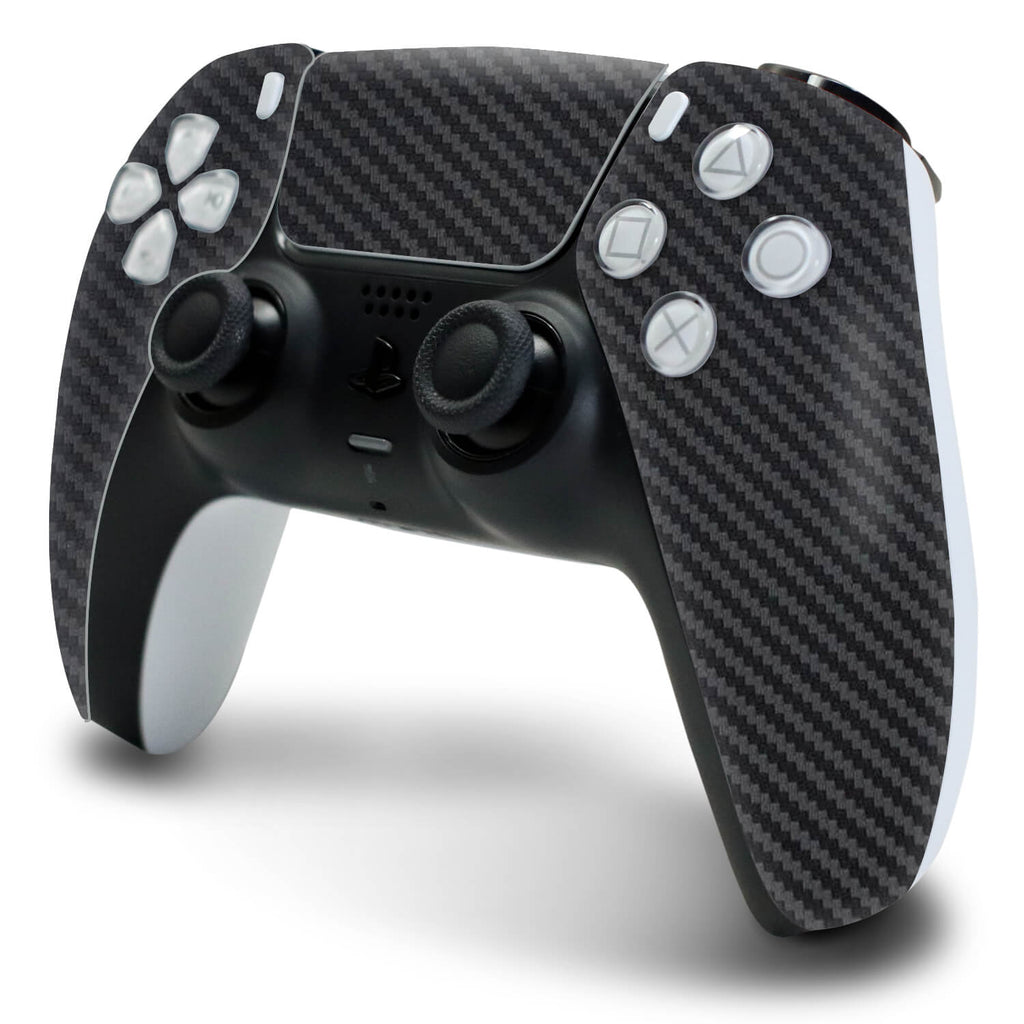 PS5 DualSense Controller Black Carbon Fibre Skins