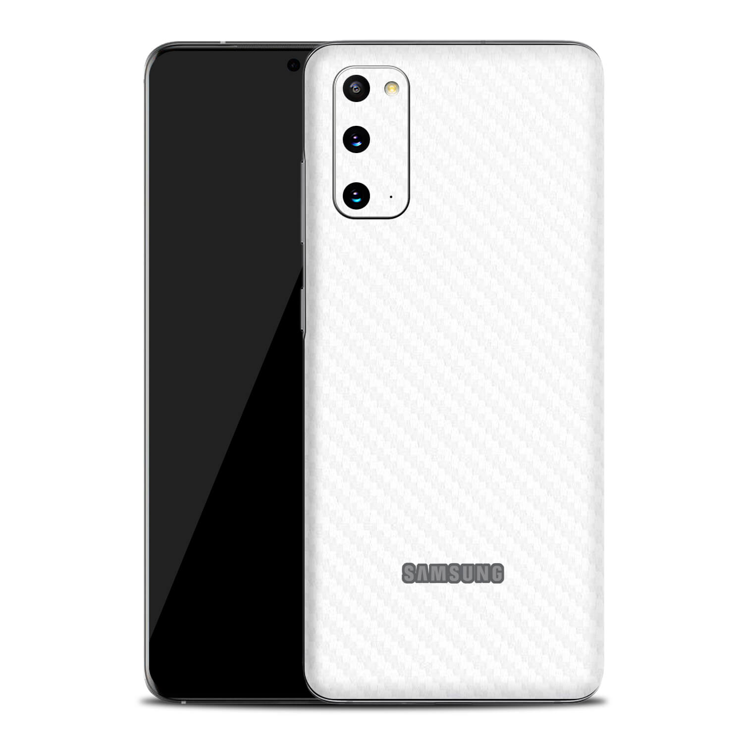 Samsung Galaxy S20 White Carbon Fibre Skins