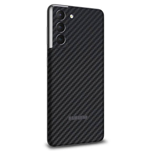 Samsung Galaxy S21 Black Carbon Fibre Skins
