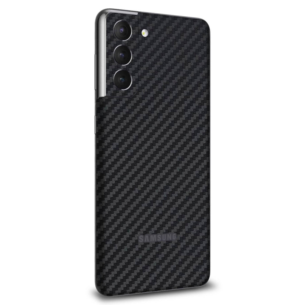 Samsung Galaxy S21 Black Carbon Fibre Skins