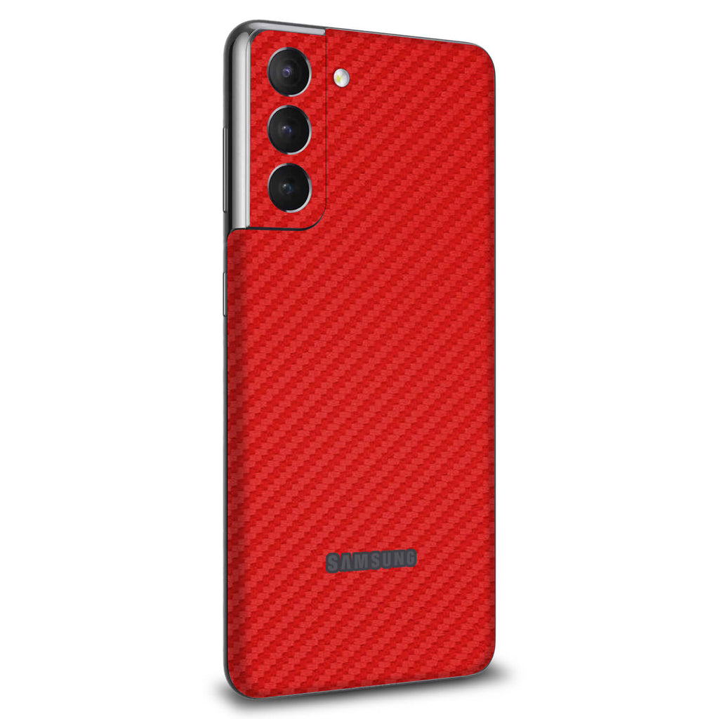 Samsung Galaxy S21 Red Carbon Fibre Skins