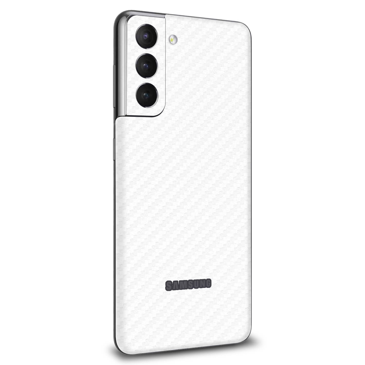Samsung Galaxy S21 White Carbon Fibre Skins