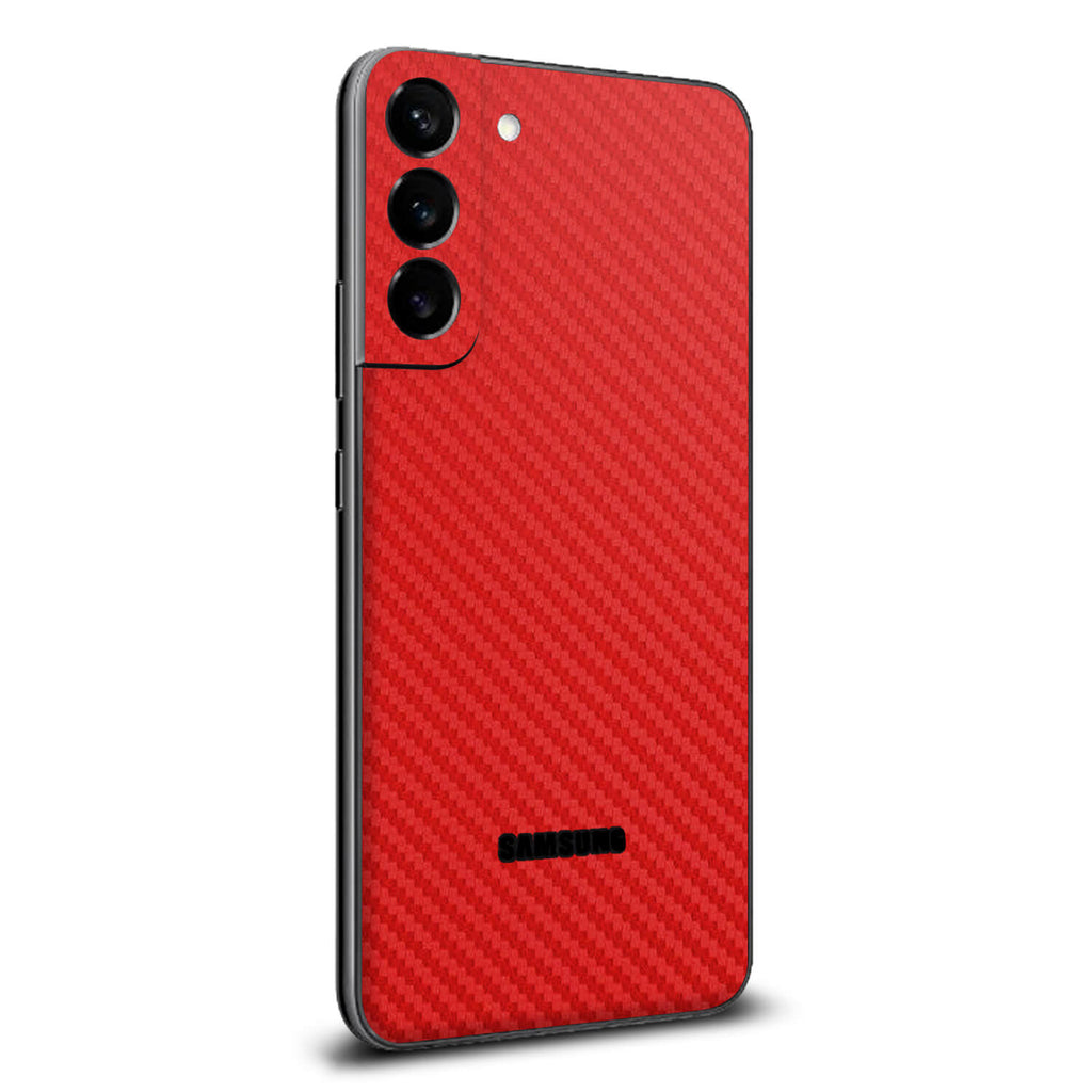 Samsung Galaxy S22 Red carbon fibre skins