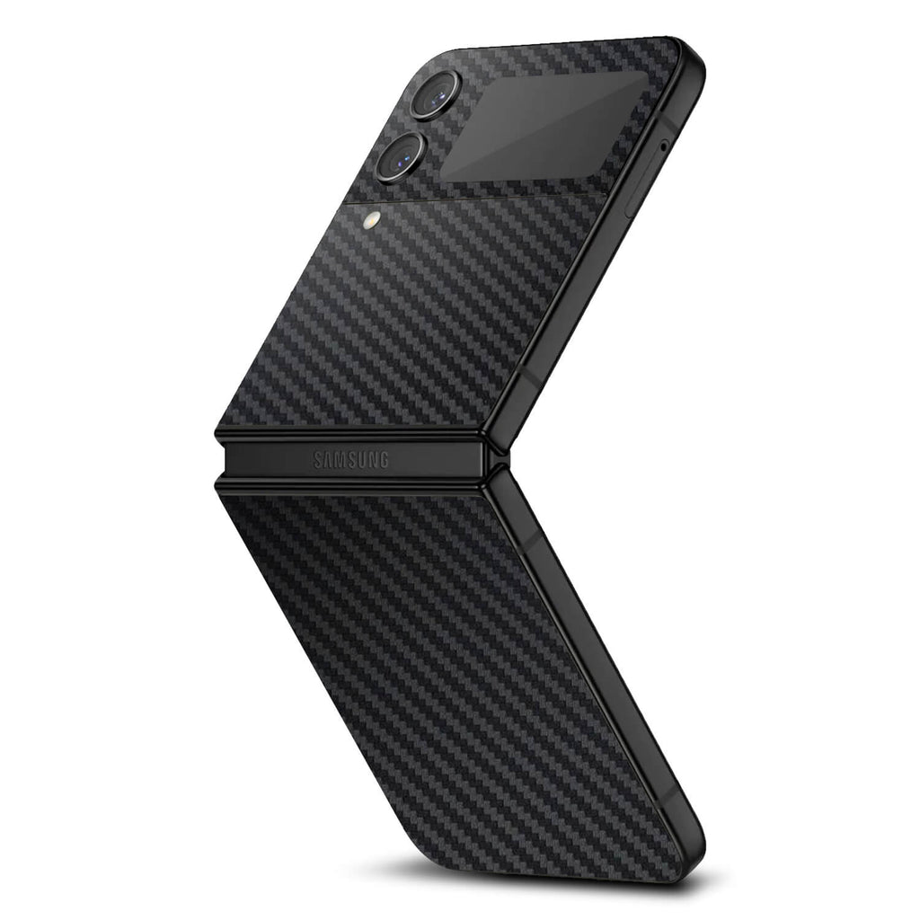Samsung Galaxy Z Flip 4 Black carbon fibre skins