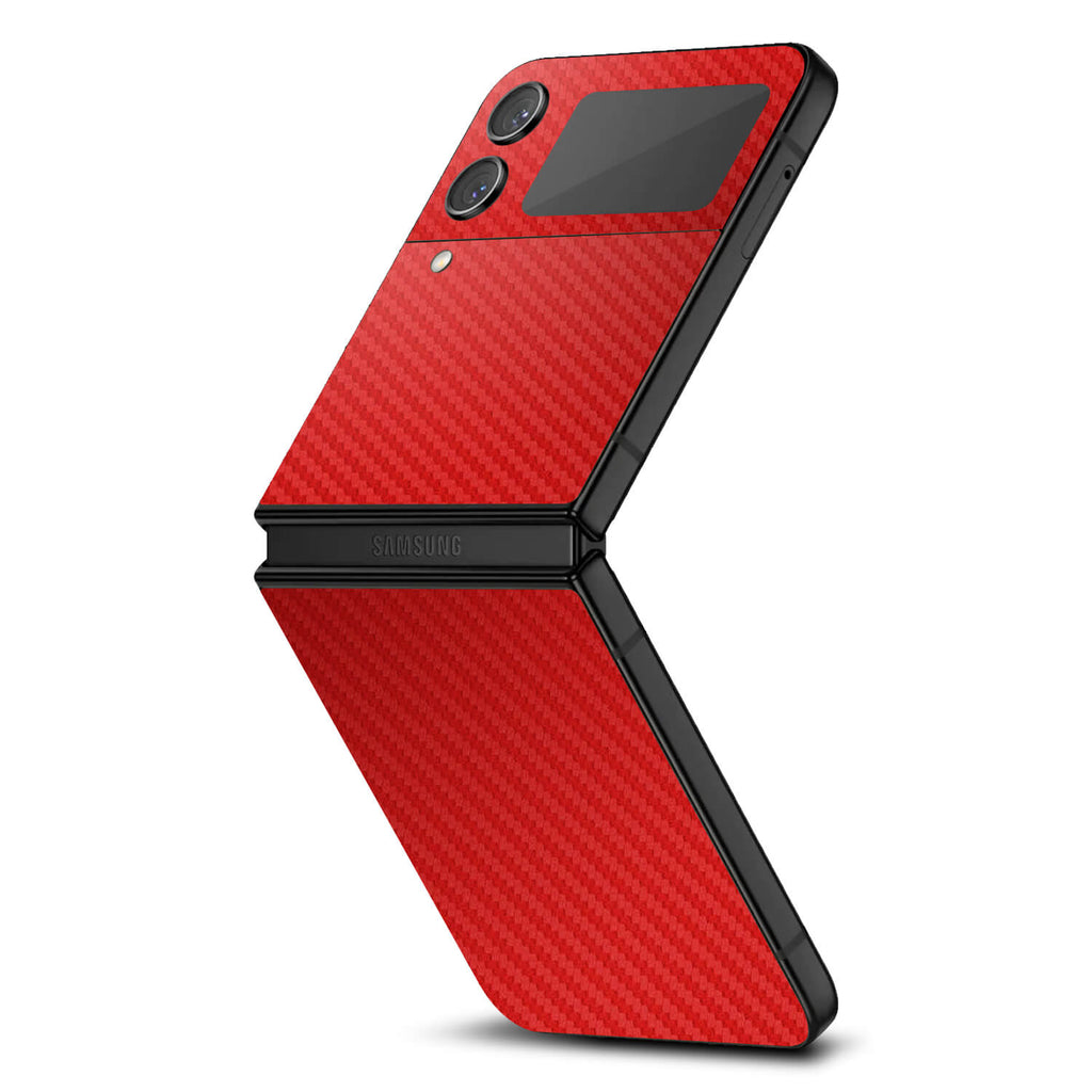 Samsung Galaxy Z Flip 4 Red carbon fibre skins