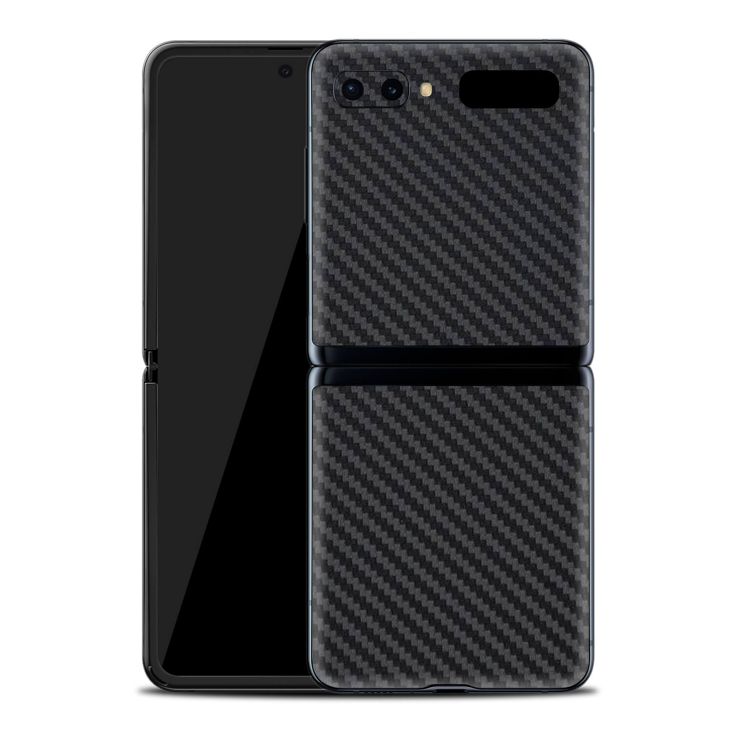 Samsung Galaxy Z Flip Black Carbon Fibre Skins
