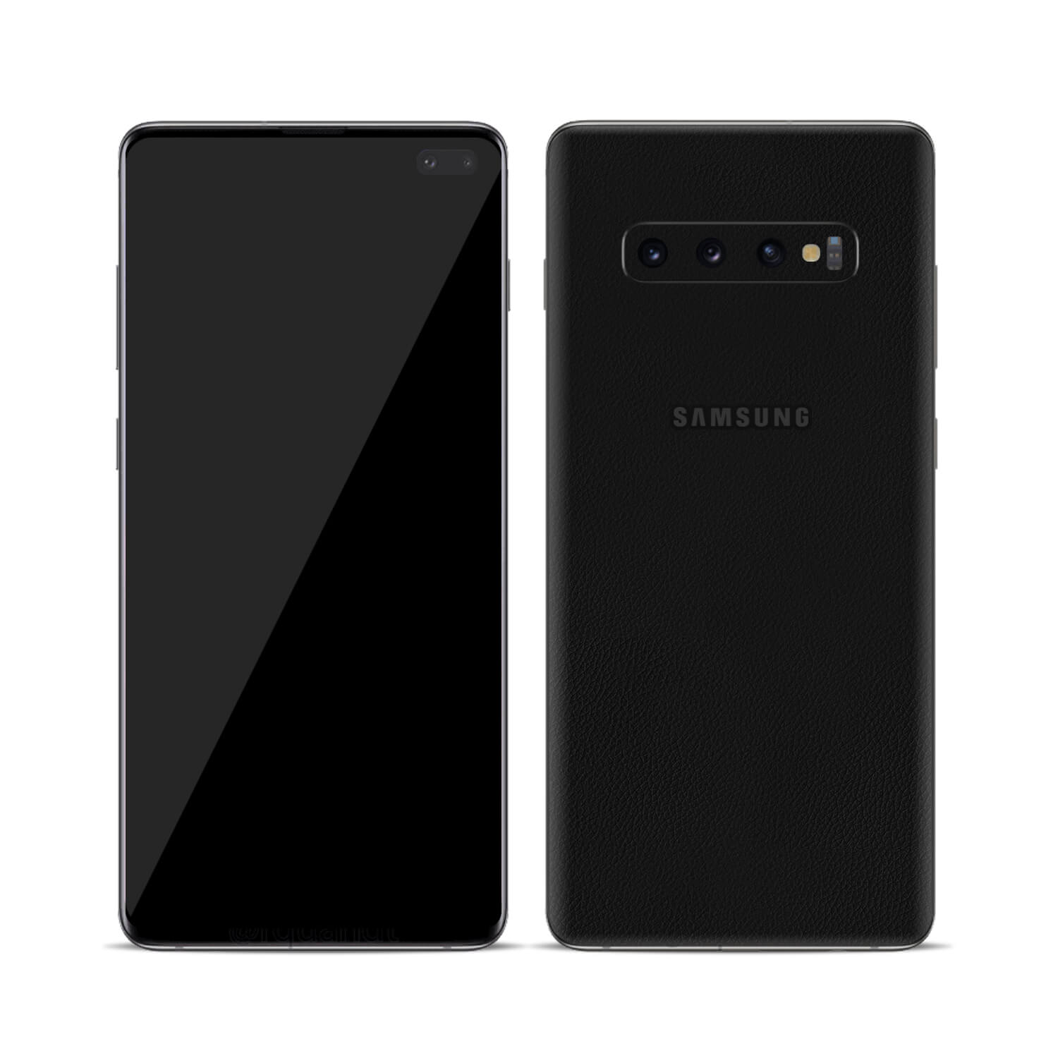 Samsung Galaxy S10 Plus Black Leather Skins