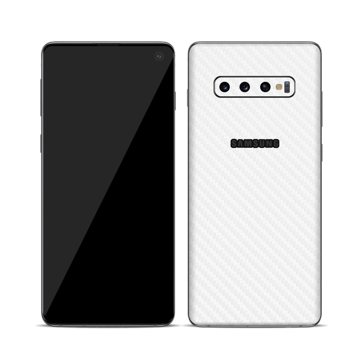 Samsung Galaxy S10 White Carbon Fibre Skins