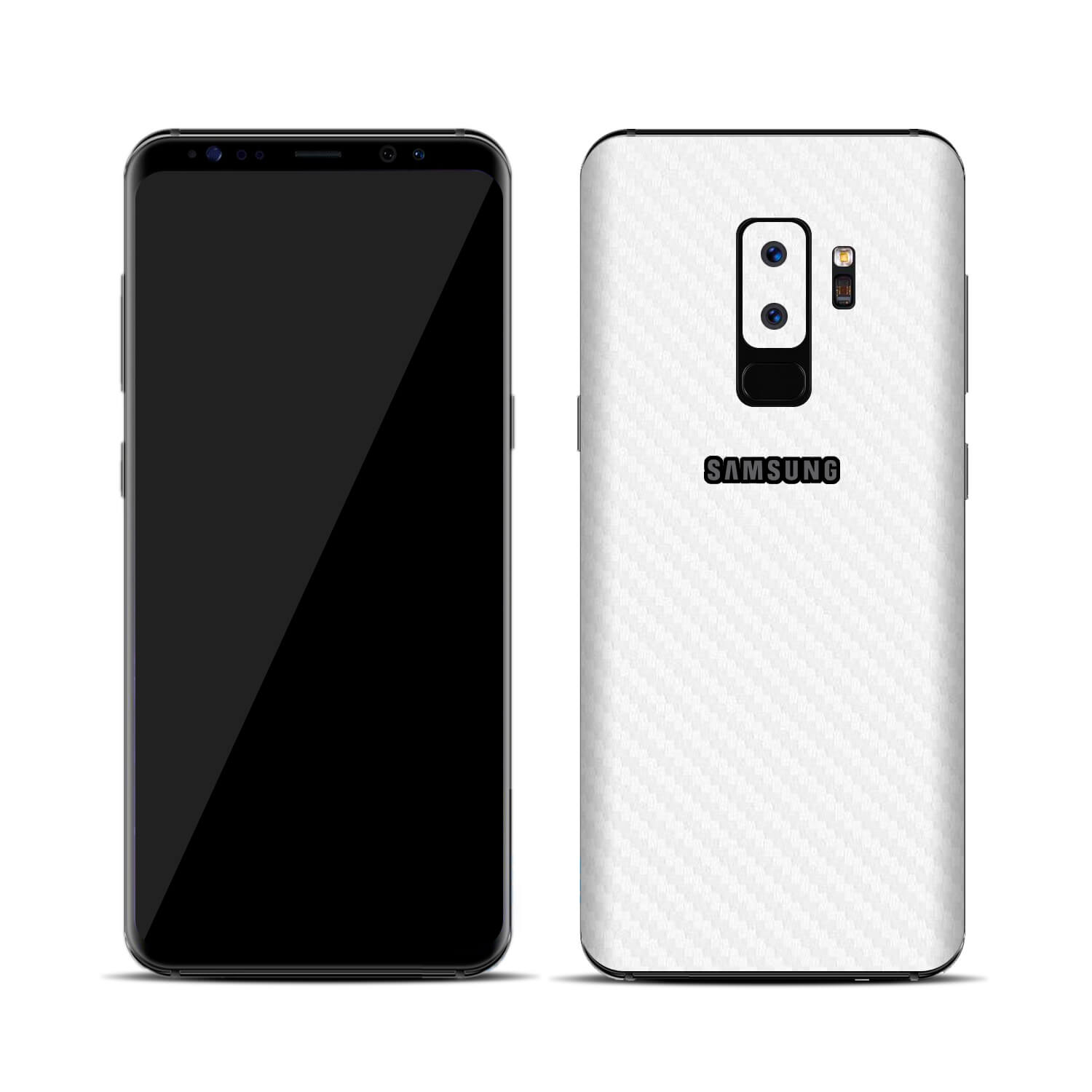 Samsung Galaxy S9 Plus White Carbon Fibre Skins