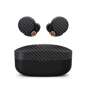 Sony WF-1000XM4 Earbud Black carbon fibre skins