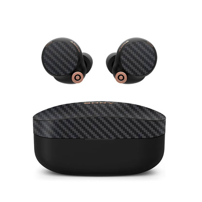 Sony WF-1000XM4 Earbud Black carbon fibre skins