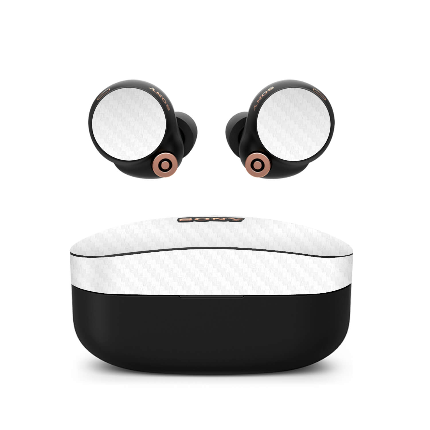 Sony WF-1000XM4 Earbud White carbon fibre skins