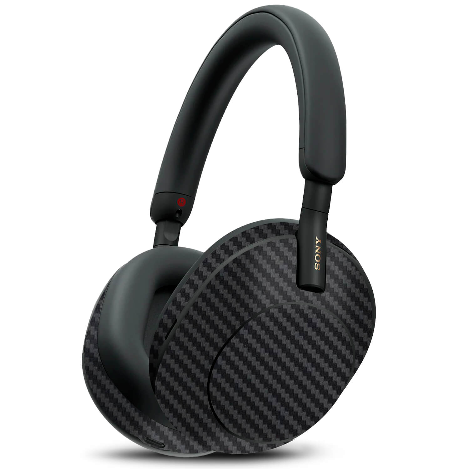 Sony WH1000XM5 Black carbon fibre skins