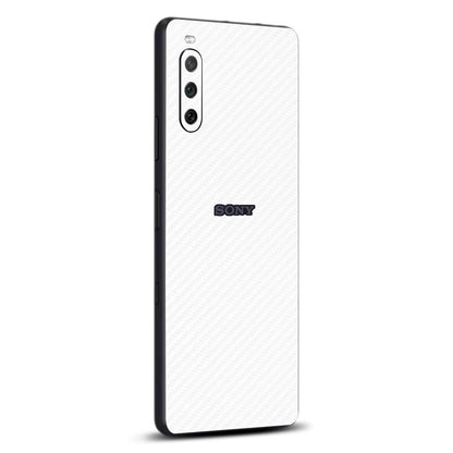 Sony Xperia 10 iii White carbon fibre skins