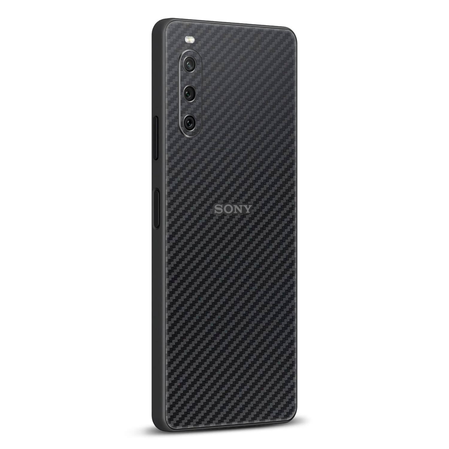 Sony Xperia 10 IV Black carbon fibre skins