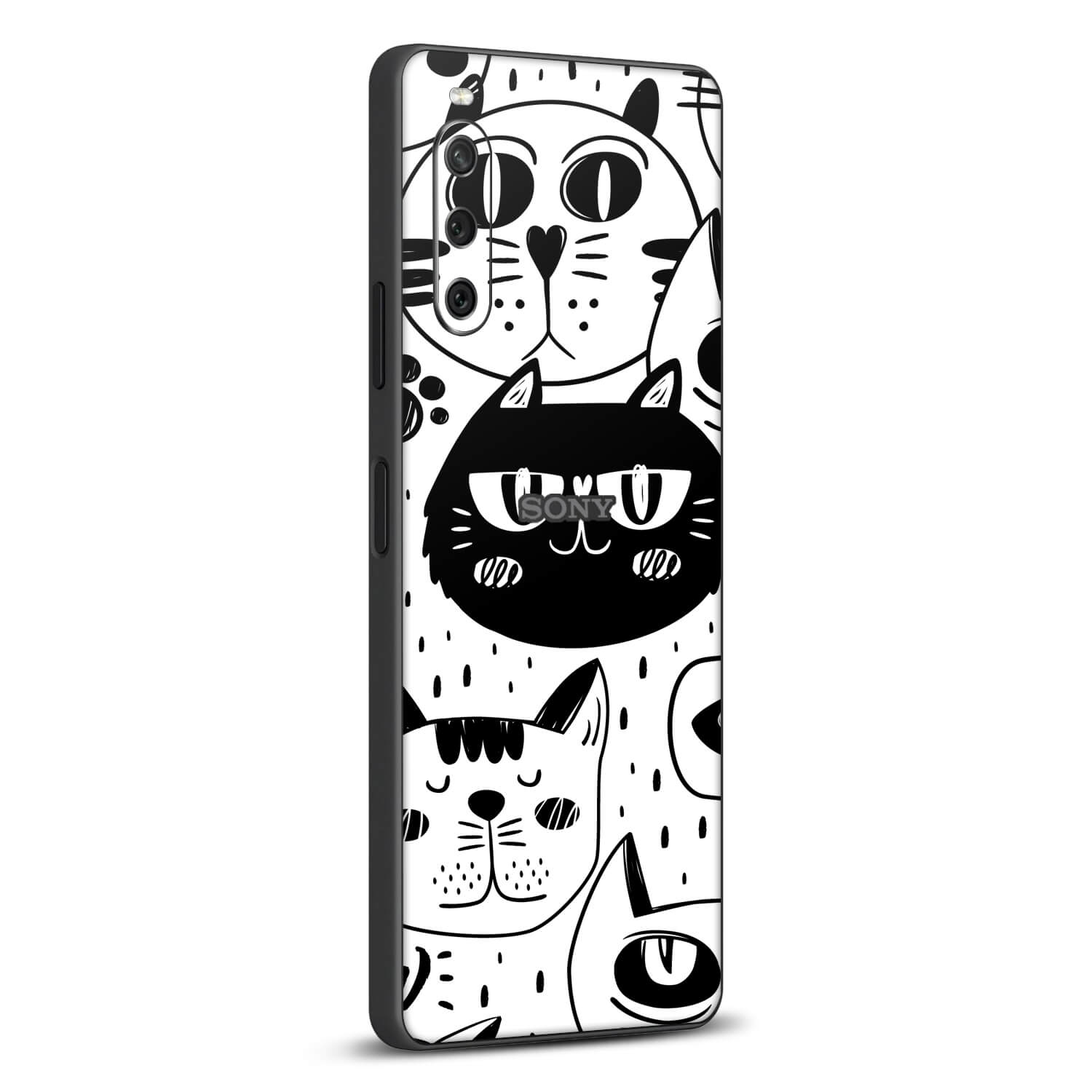 Sony Xperia 10 iv Doodles cat skins