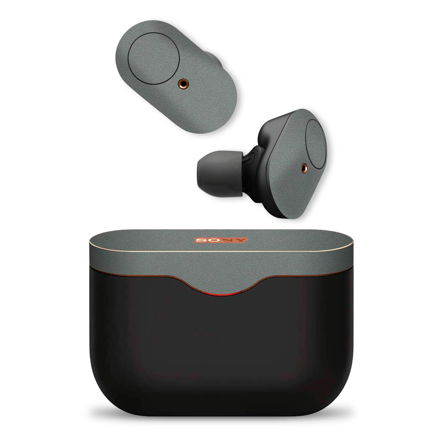 Sony WF-1000XM3 Wireless Noise Cancelling Headphone Textured Matt Grey Skins