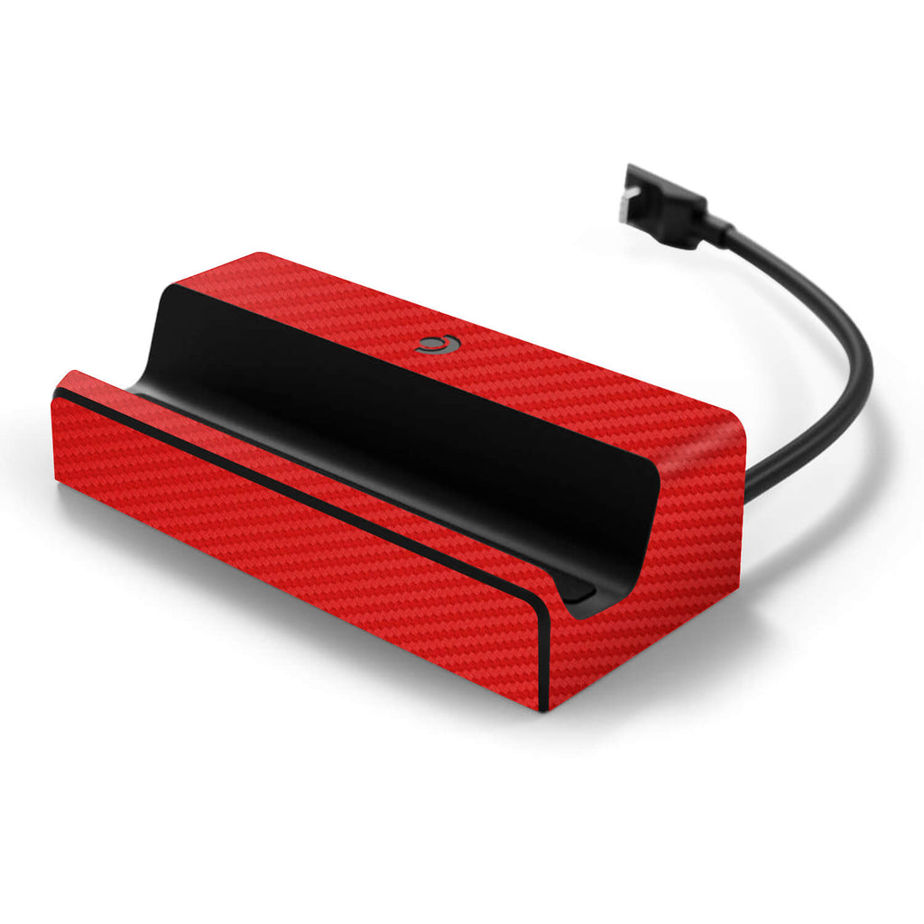 Steam Deck Docking Station Red carbon fibre skins