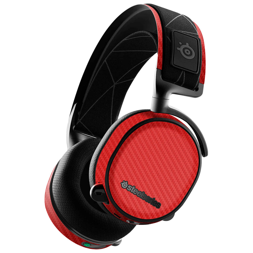 SteelSeries 7X Gaming Headset Red Carbon Fibre Skins
